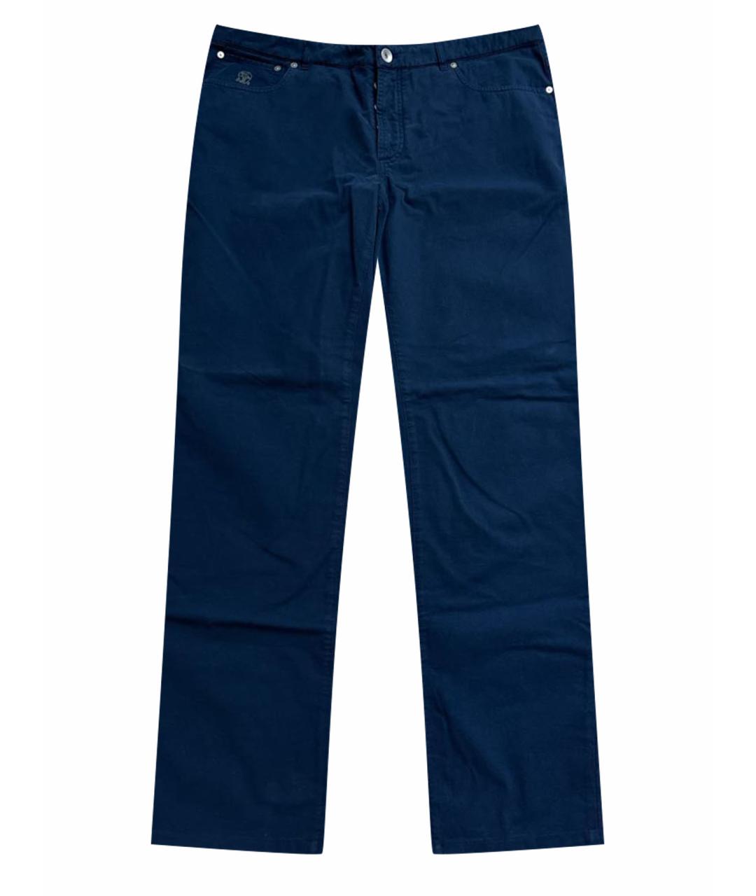 BRUNELLO CUCINELLI Синие хлопковые прямые джинсы, фото 1