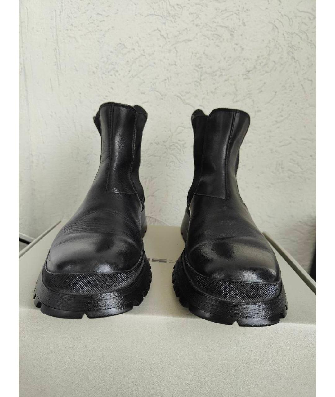PRADA Черные кожаные высокие ботинки, фото 3