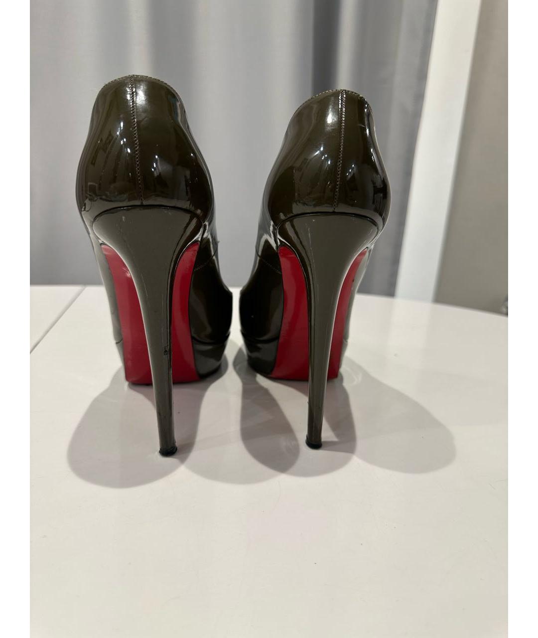 CHRISTIAN LOUBOUTIN Хаки туфли из лакированной кожи, фото 4