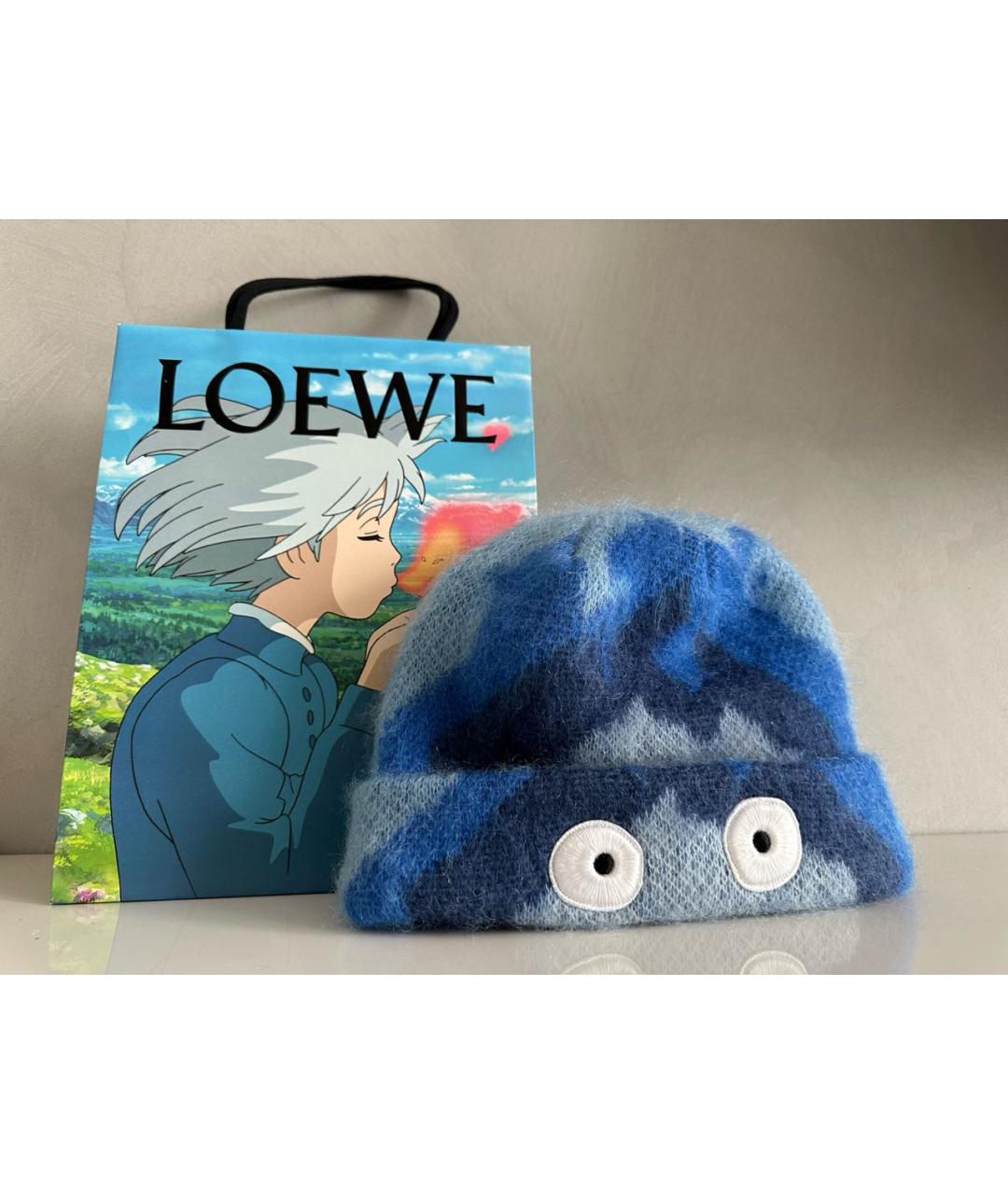 LOEWE Голубая шерстяная шапка, фото 2