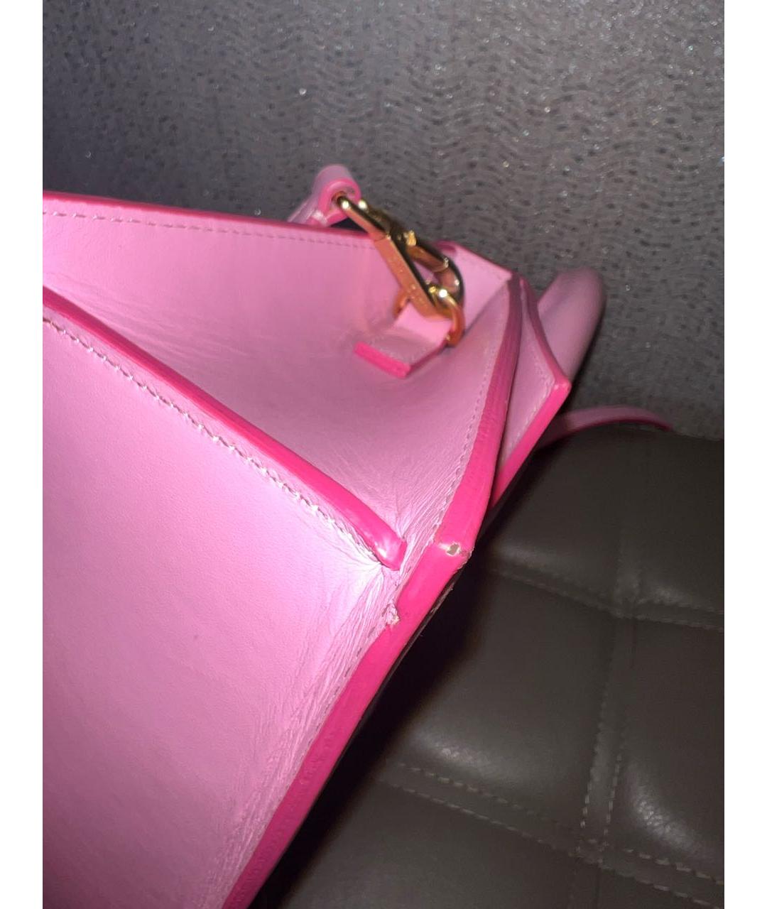 JACQUEMUS Розовая кожаная сумка через плечо, фото 7