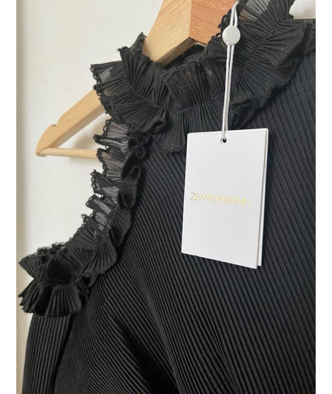 ZIMMERMANN Черное шифоновое коктейльное платье, фото 4