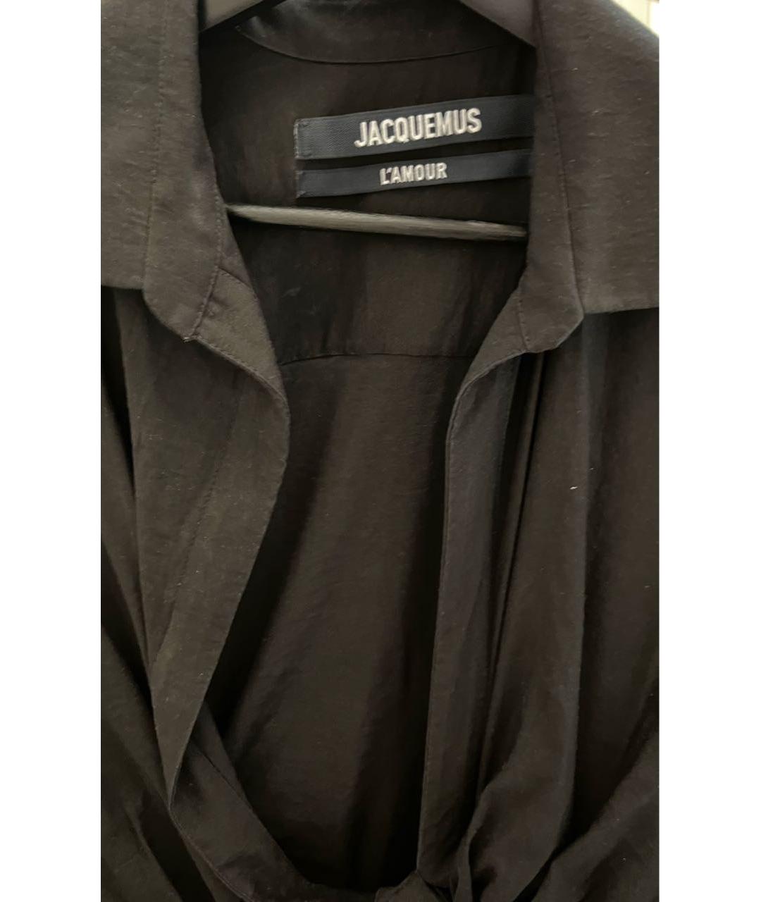 JACQUEMUS Черное вискозное повседневное платье, фото 5