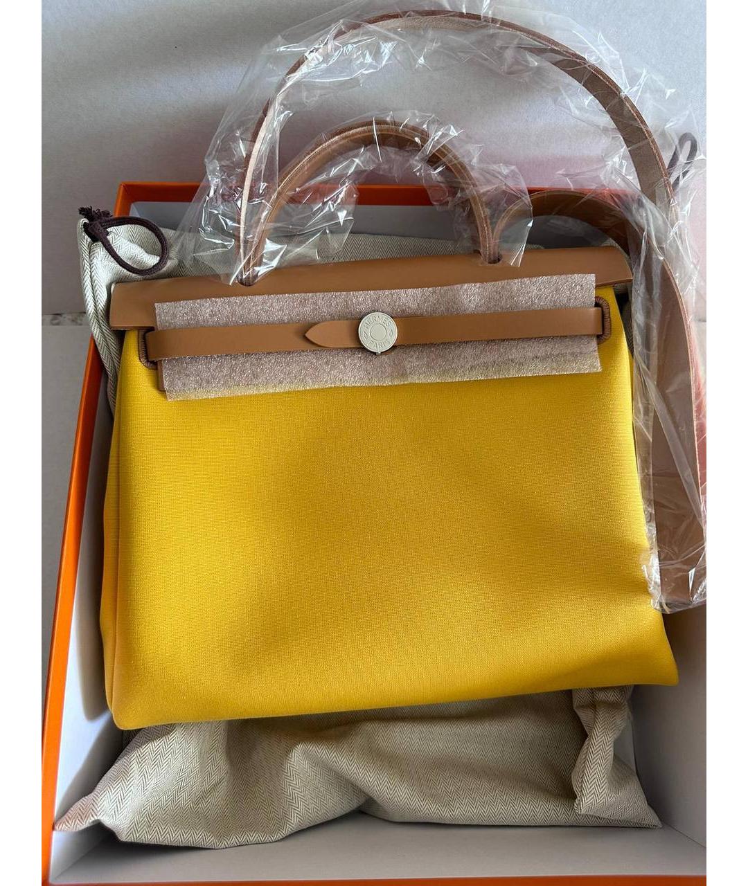 HERMES PRE-OWNED Желтая тканевая сумка через плечо, фото 4
