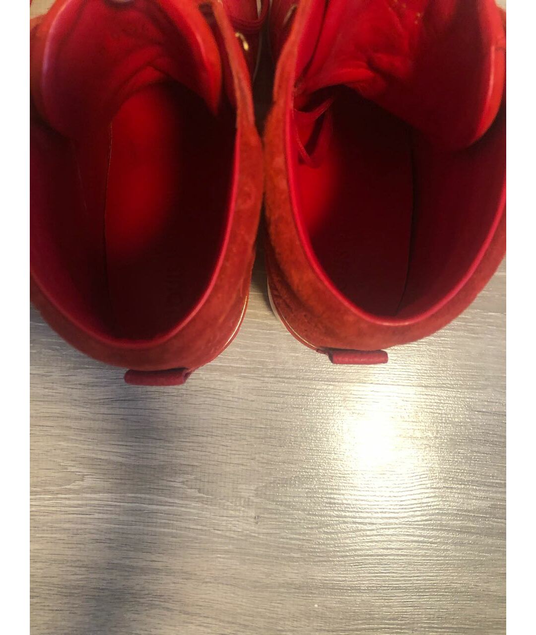 LOUIS VUITTON PRE-OWNED Красные нубуковые кроссовки, фото 3