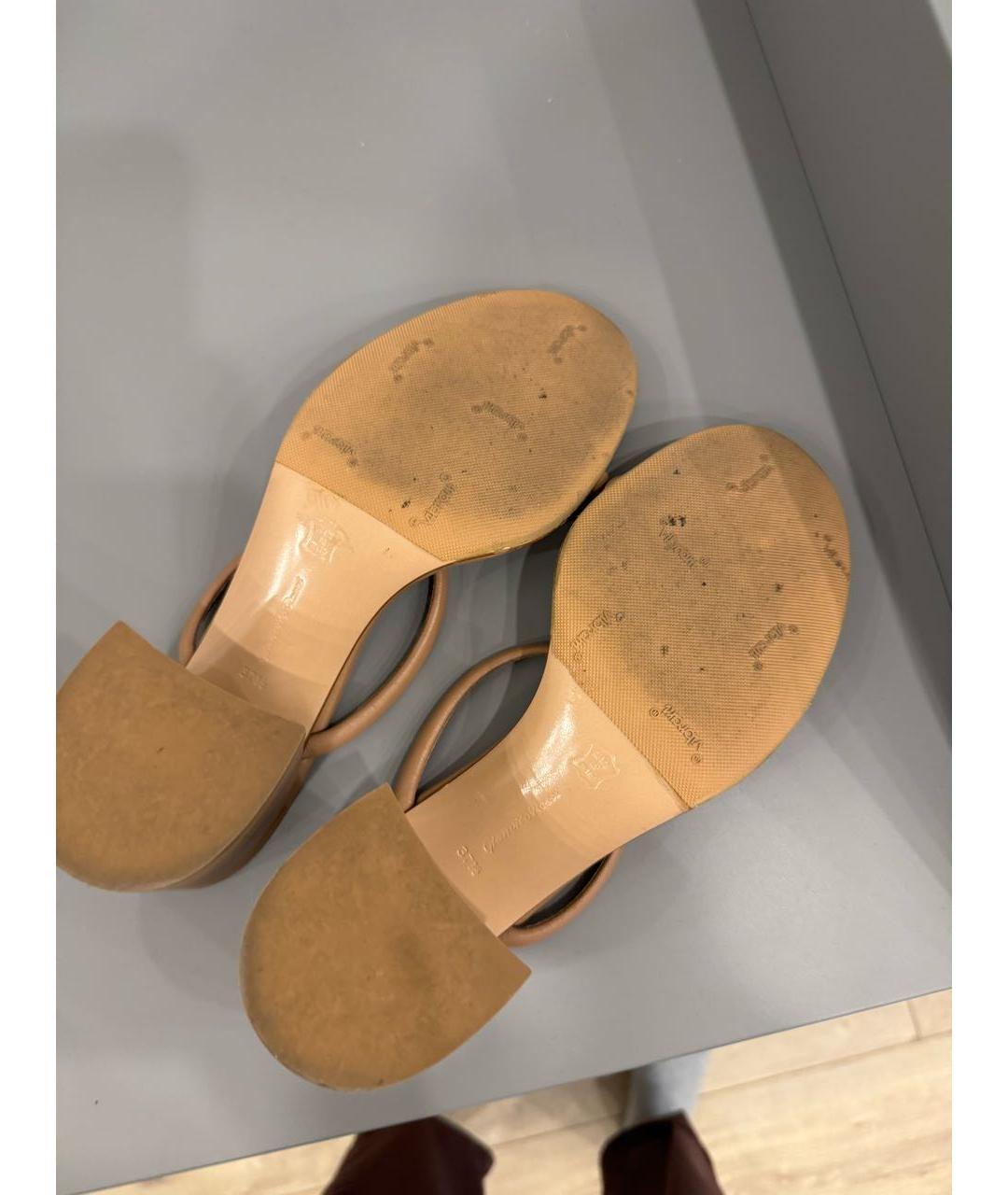 GIANVITO ROSSI Бежевые кожаные сандалии, фото 6