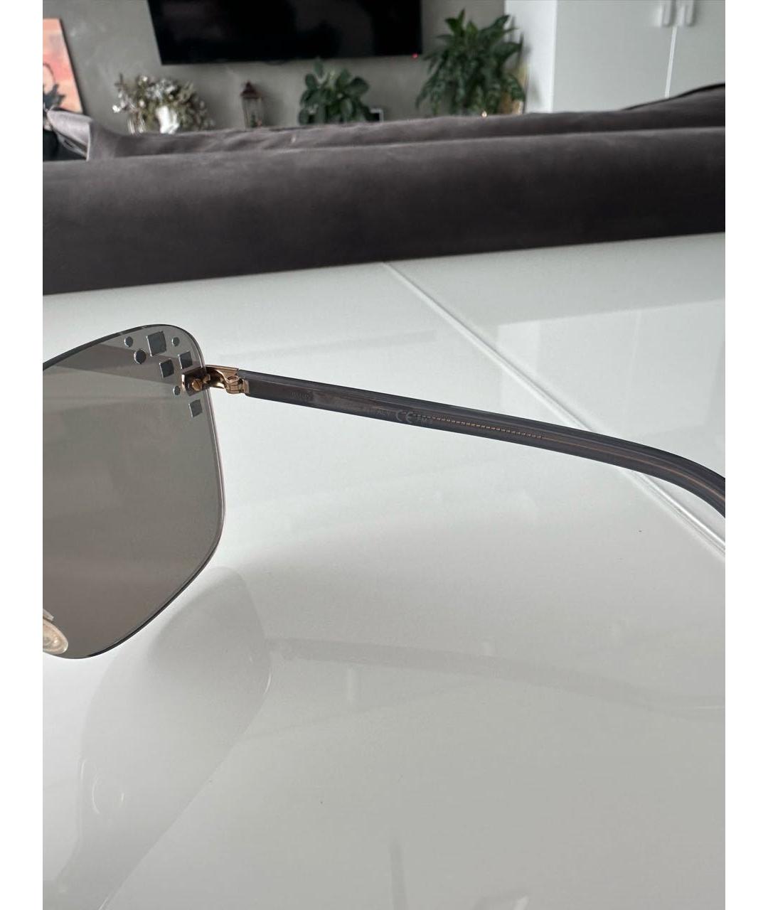 JIMMY CHOO Серебряные пластиковые солнцезащитные очки, фото 3