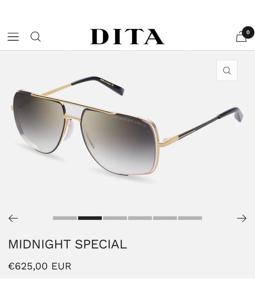DITA Золотые металлические солнцезащитные очки, фото 8