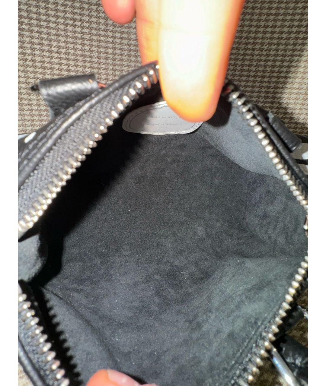 LOUIS VUITTON PRE-OWNED Черная кожаная сумка через плечо, фото 8