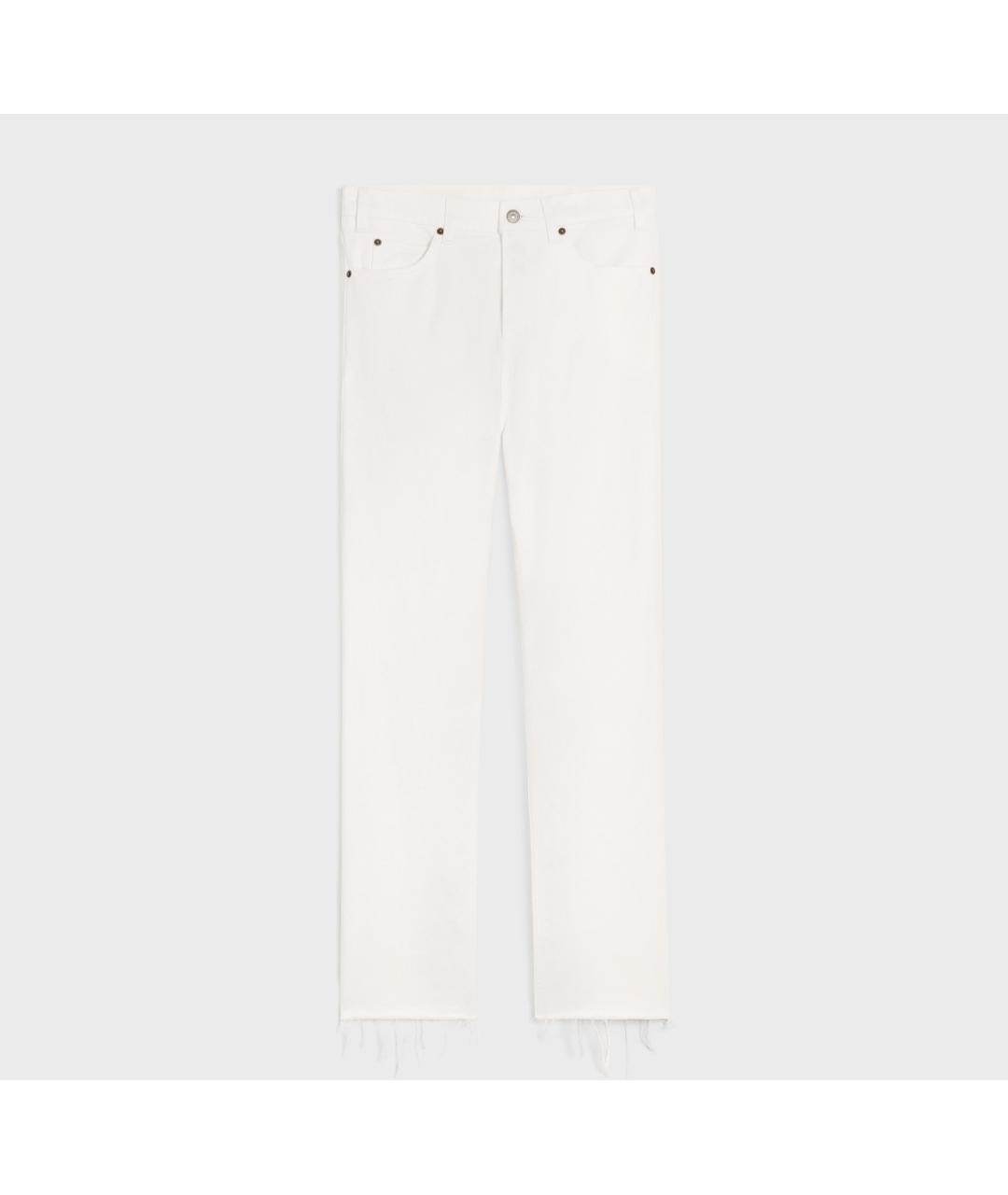 CELINE PRE-OWNED Белые хлопковые прямые джинсы, фото 5
