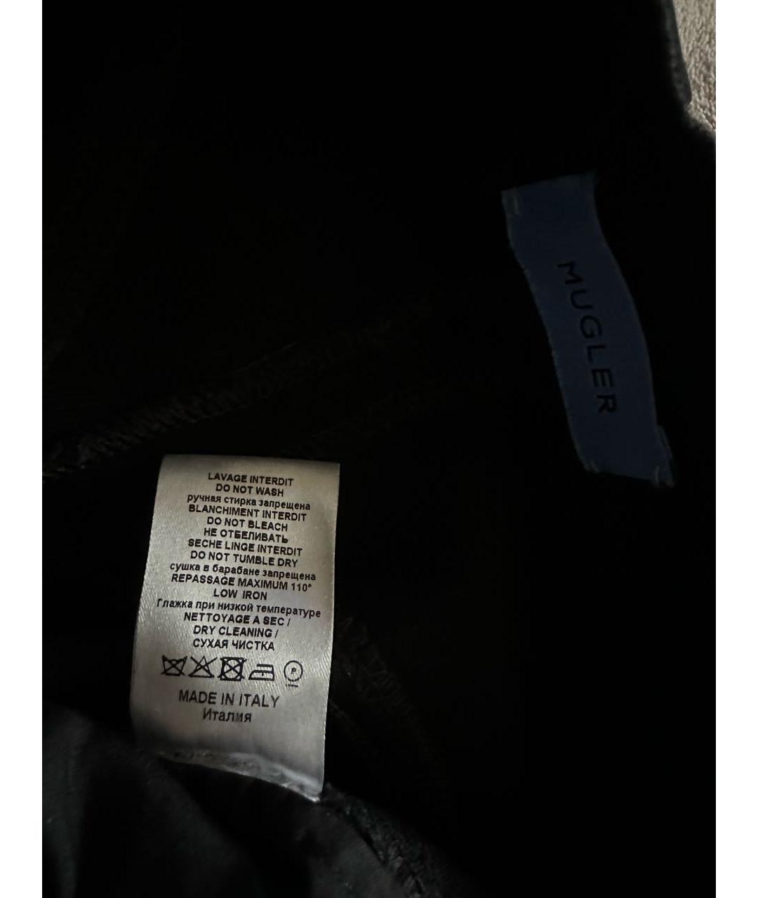 MUGLER Черные хлопко-эластановые джинсы слим, фото 5