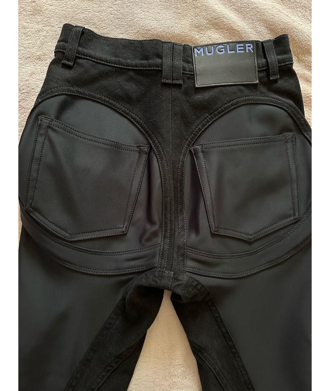 MUGLER Черные хлопко-эластановые джинсы слим, фото 3