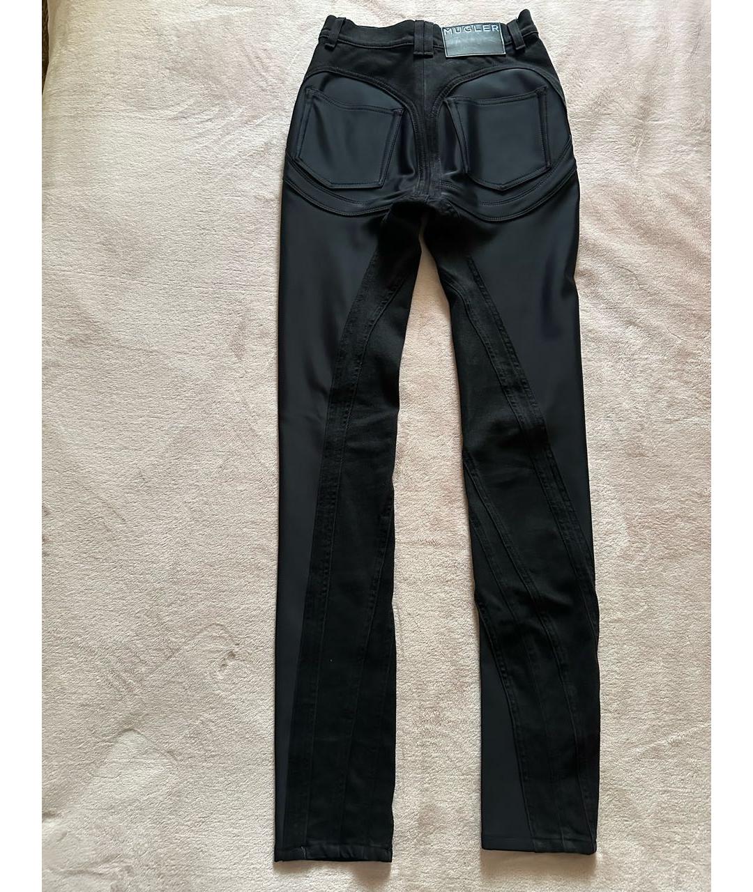 MUGLER Черные хлопко-эластановые джинсы слим, фото 2