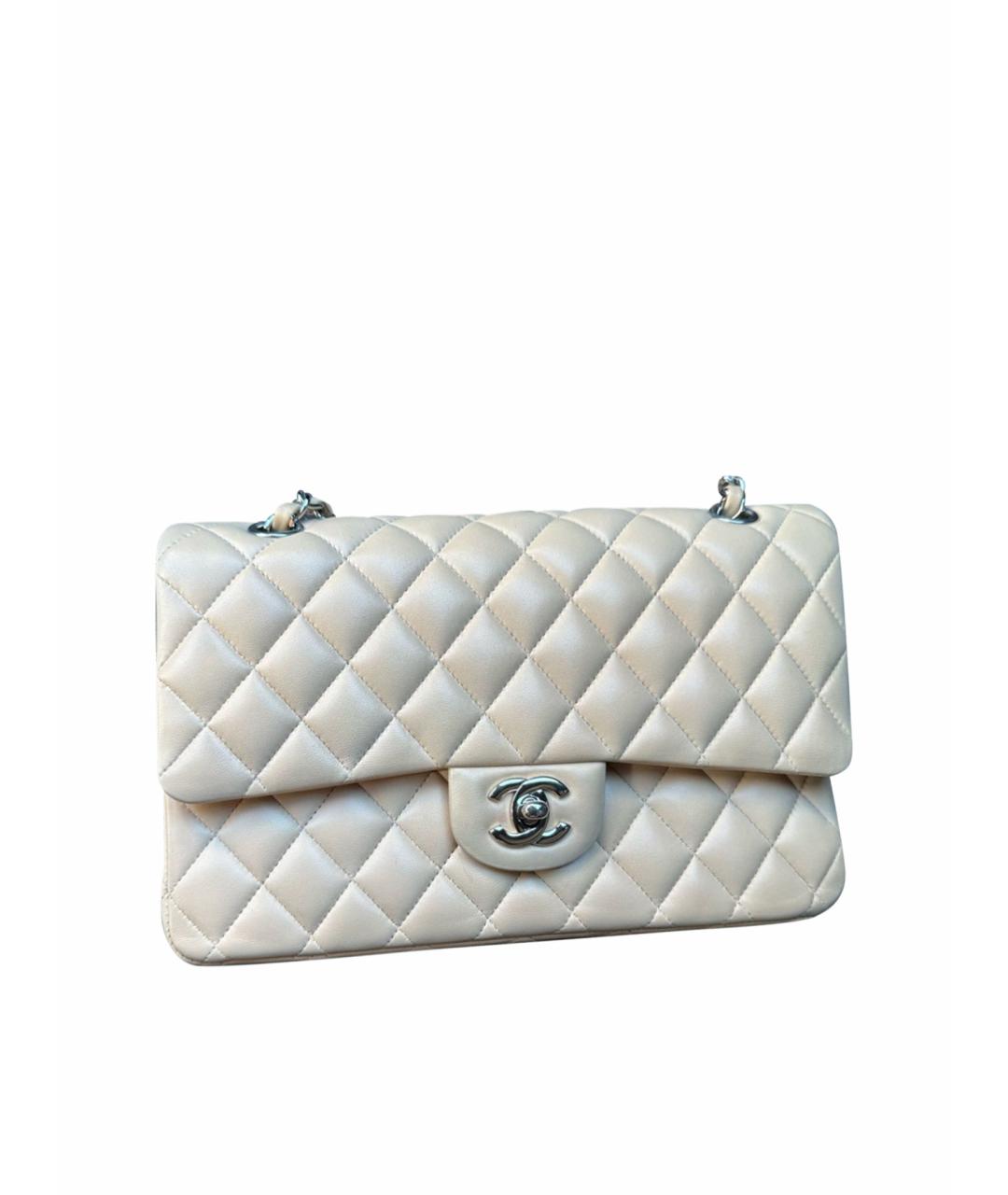 CHANEL PRE-OWNED Бежевая кожаная сумка через плечо, фото 1