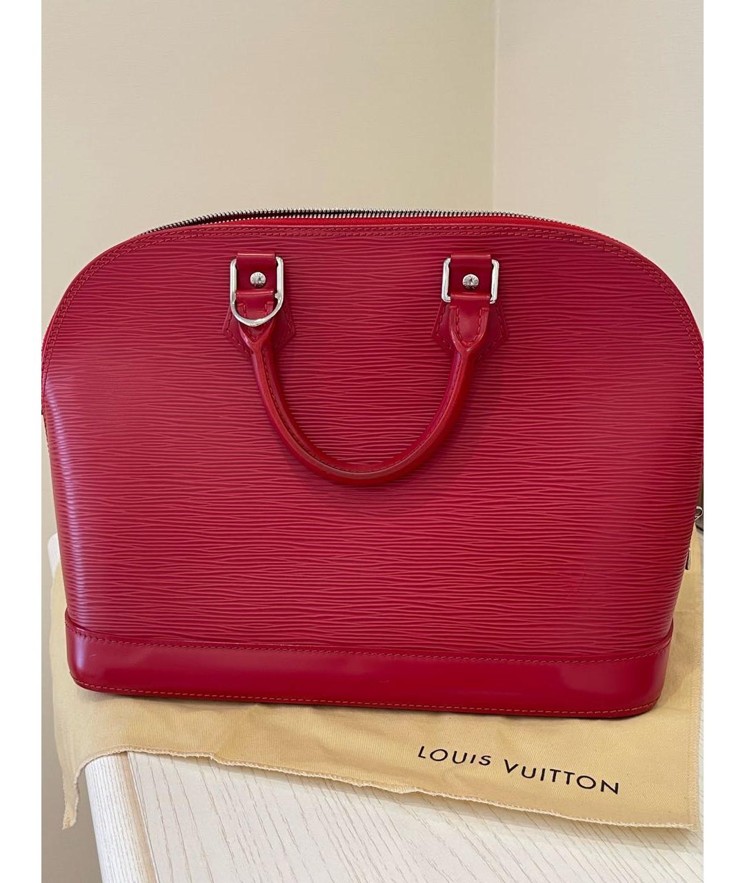 LOUIS VUITTON PRE-OWNED Красная кожаная сумка с короткими ручками, фото 8