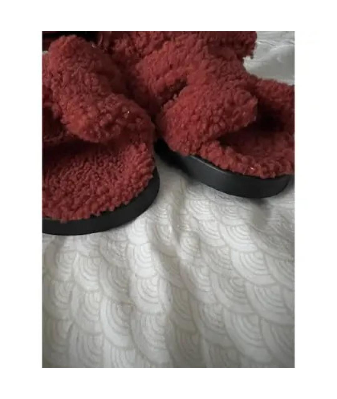 HERMES PRE-OWNED Бордовые кожаные сандалии, фото 7