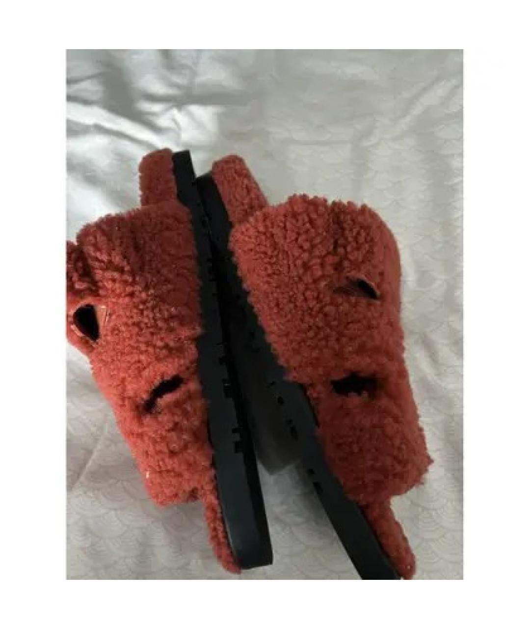 HERMES PRE-OWNED Бордовые кожаные сандалии, фото 5