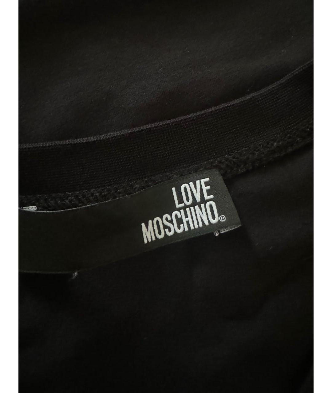 LOVE MOSCHINO Черная хлопковая футболка, фото 3