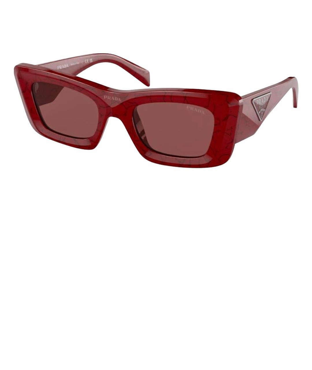 PRADA Бордовые пластиковые солнцезащитные очки, фото 1