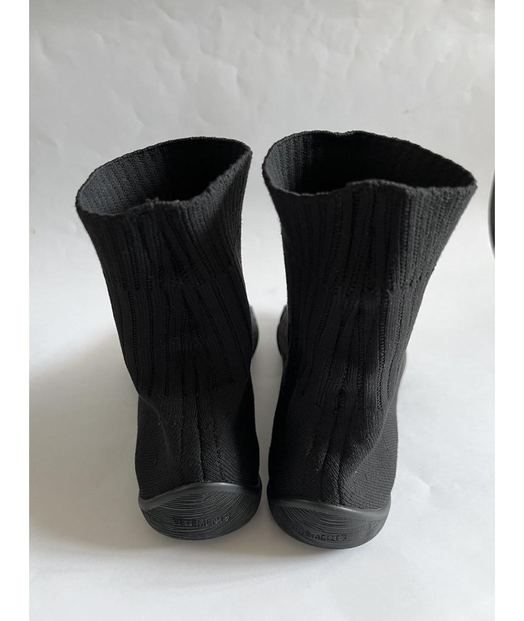 VETEMENTS Черные текстильные высокие кроссовки / кеды, фото 4