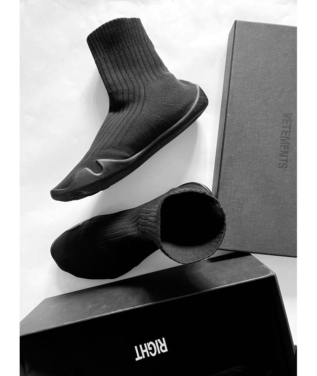 VETEMENTS Черные текстильные высокие кроссовки / кеды, фото 8