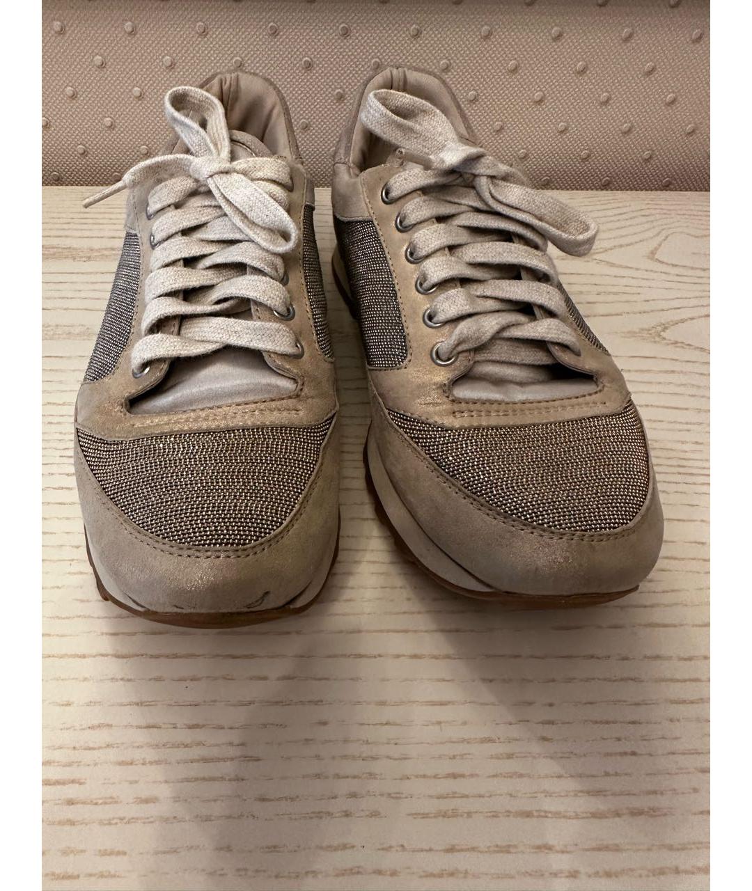 BRUNELLO CUCINELLI Бежевые замшевые кроссовки, фото 2