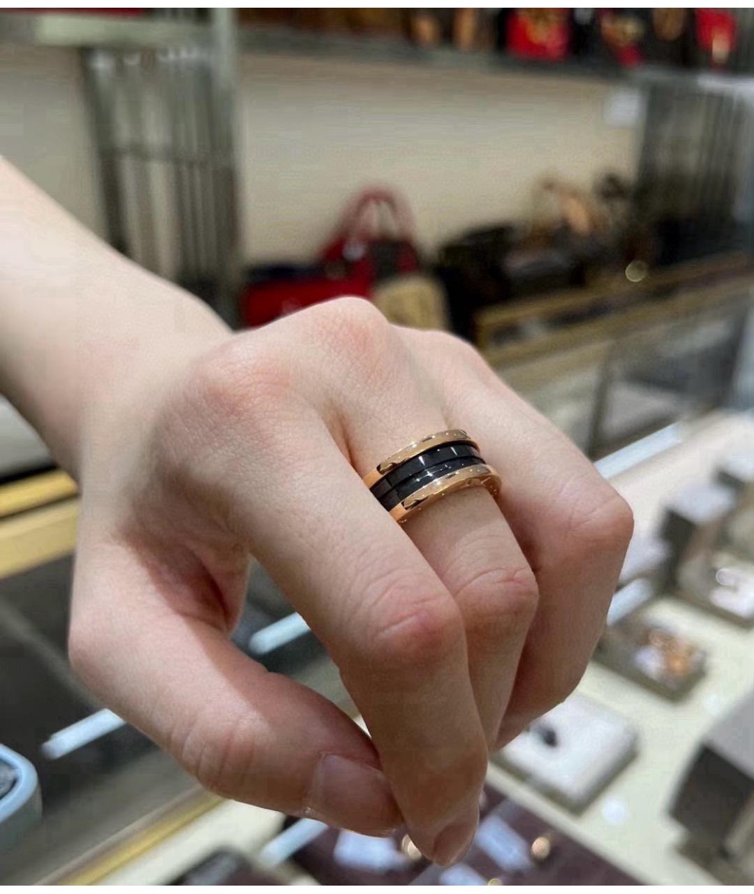 BVLGARI Черное кольцо из розового золота, фото 6
