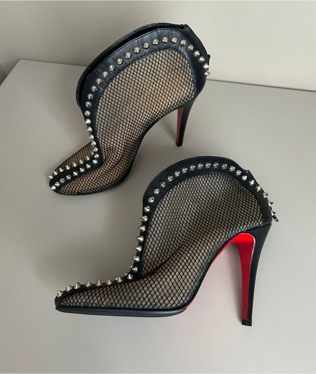 CHRISTIAN LOUBOUTIN Черные кожаные ботильоны, фото 7