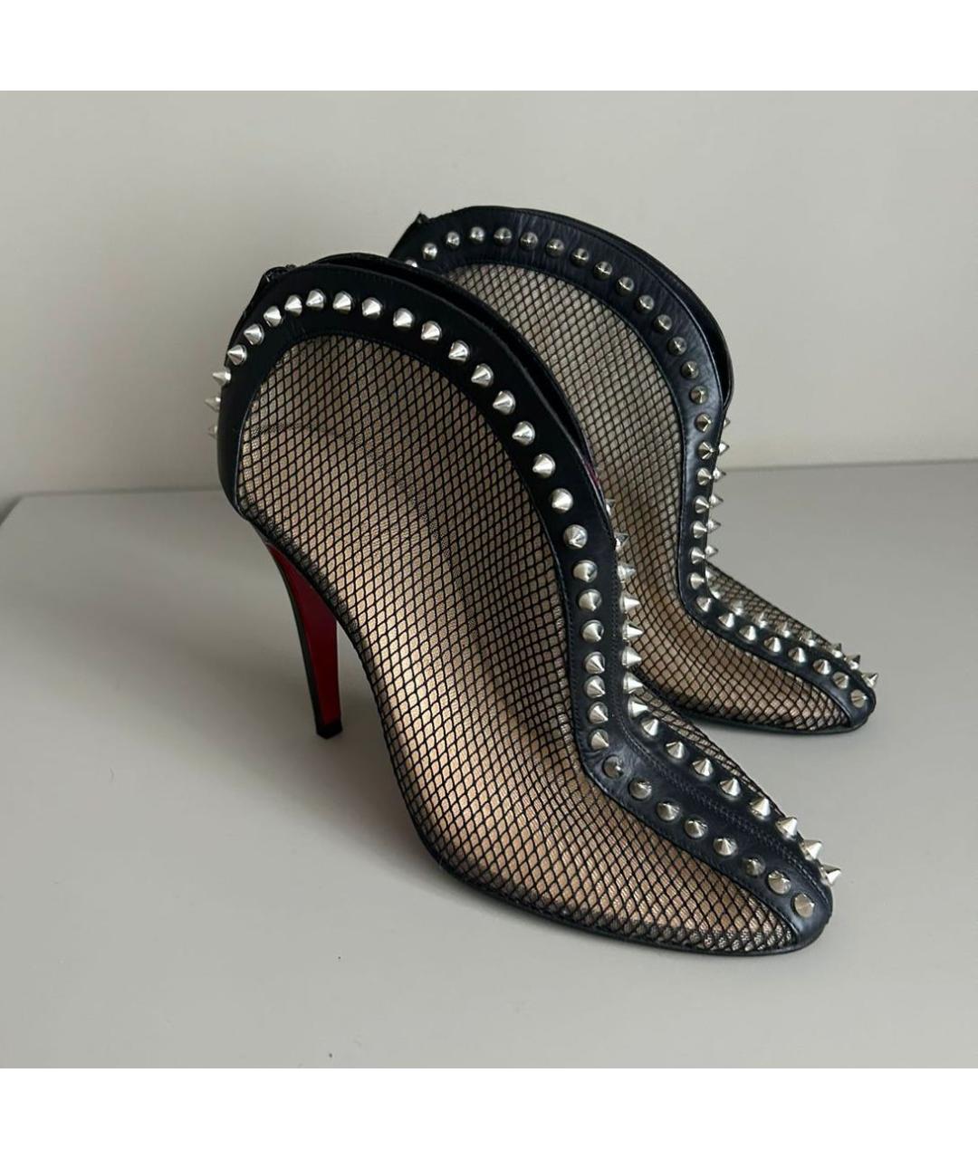 CHRISTIAN LOUBOUTIN Черные кожаные ботильоны, фото 2