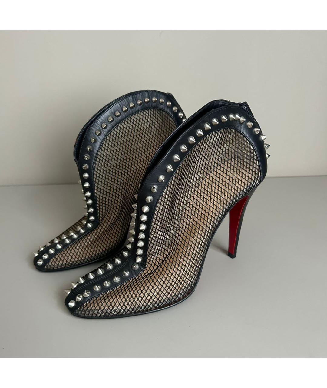 CHRISTIAN LOUBOUTIN Черные кожаные ботильоны, фото 3