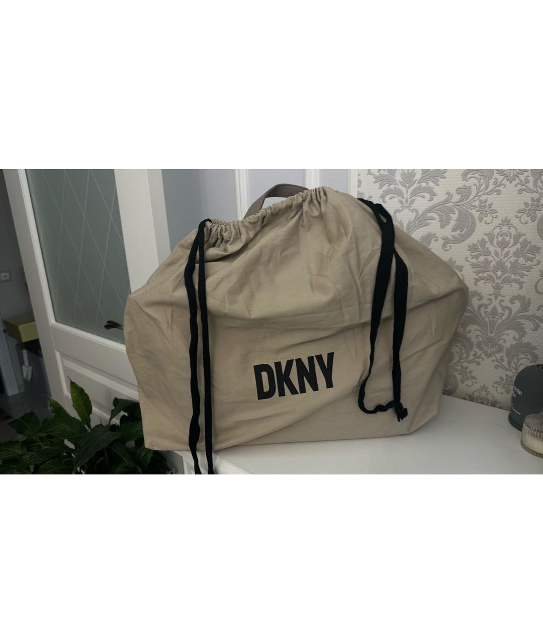 DKNY Черная кожаная сумка тоут, фото 8