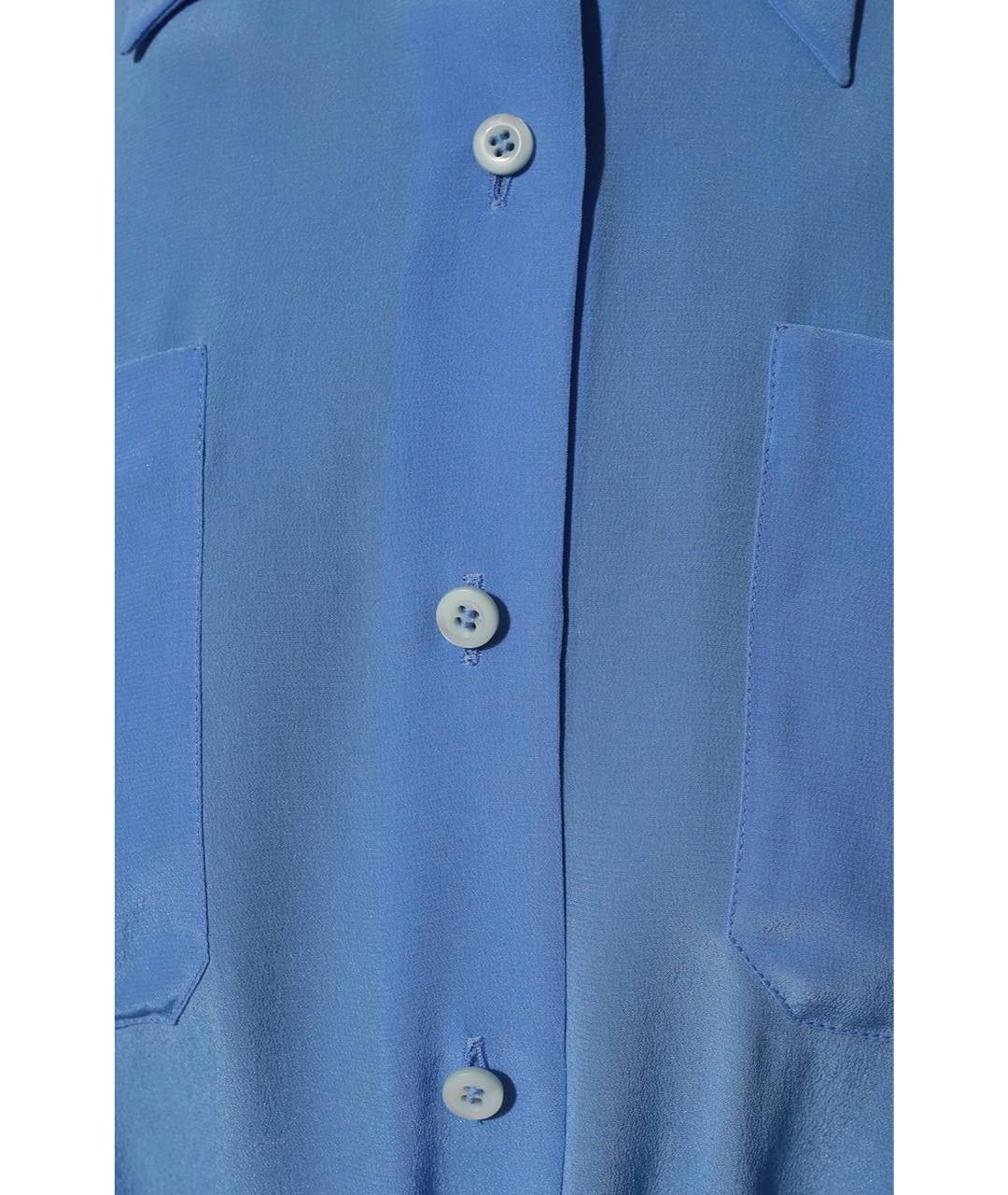 MIU MIU Голубая шелковая блузы, фото 4