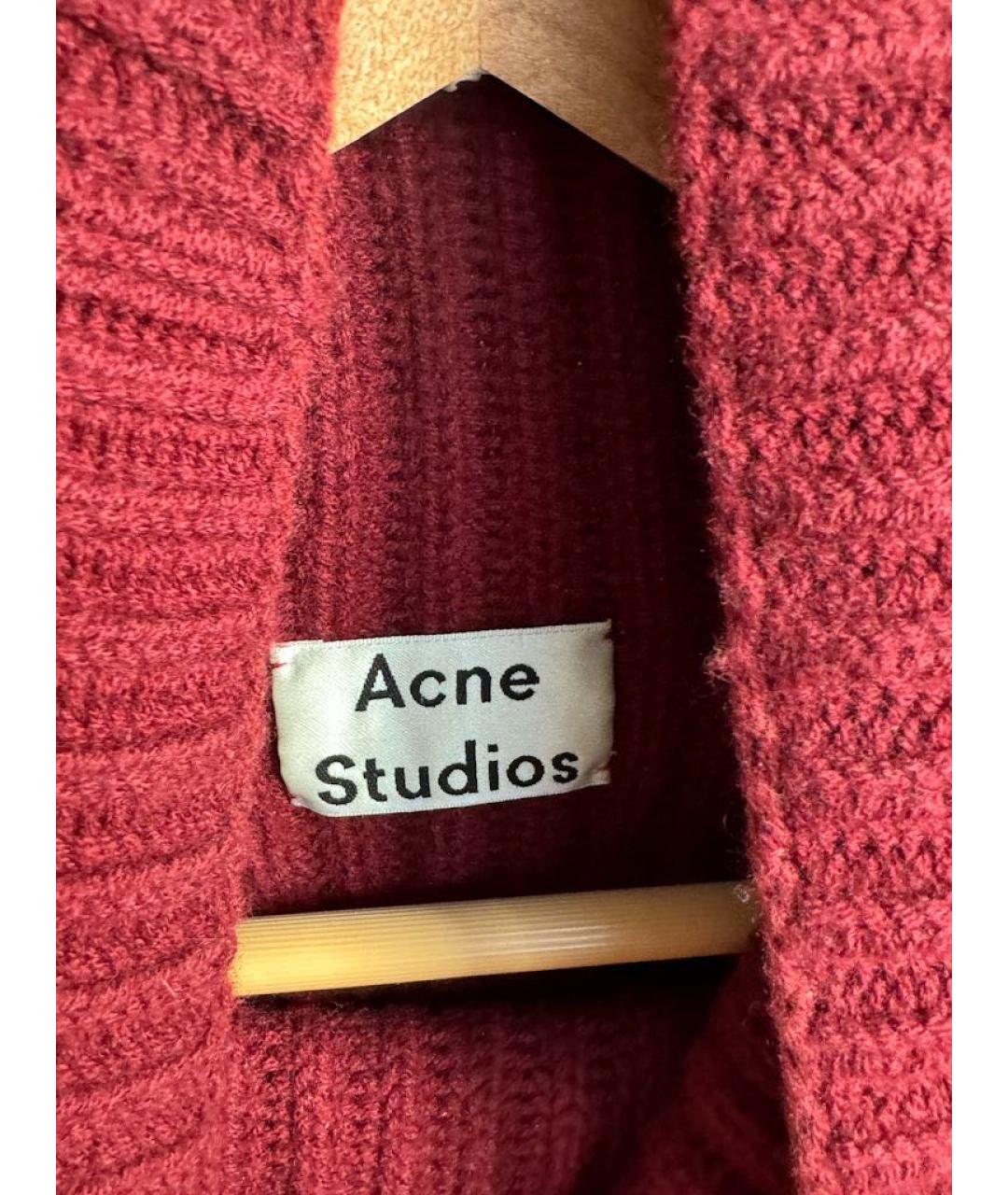 ACNE STUDIOS Бордовый шерстяной джемпер / свитер, фото 3