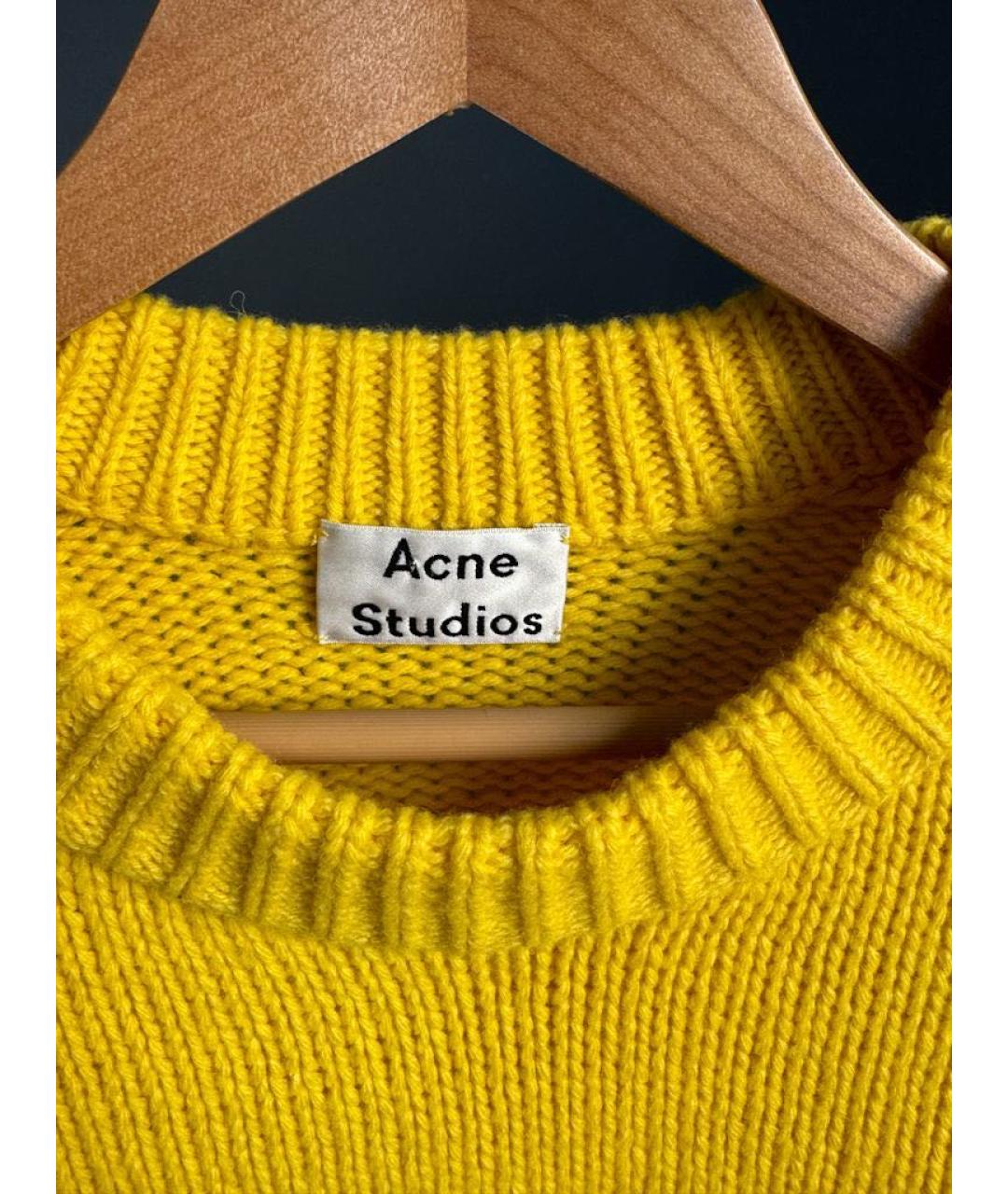 ACNE STUDIOS Желтый шерстяной джемпер / свитер, фото 3