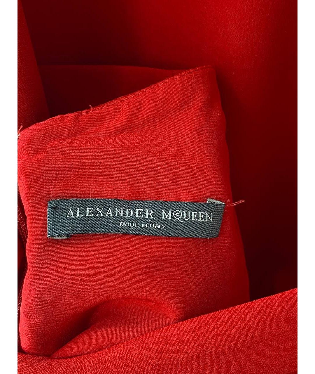 ALEXANDER MCQUEEN Красное вискозное вечернее платье, фото 3