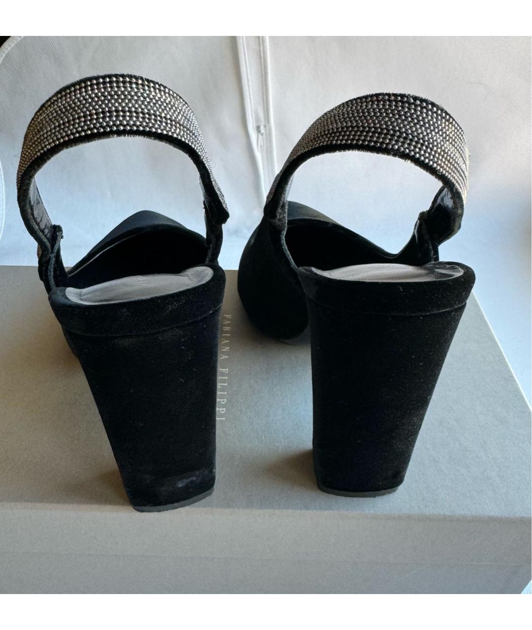 FABIANA FILIPPI Черные бархатные туфли, фото 4