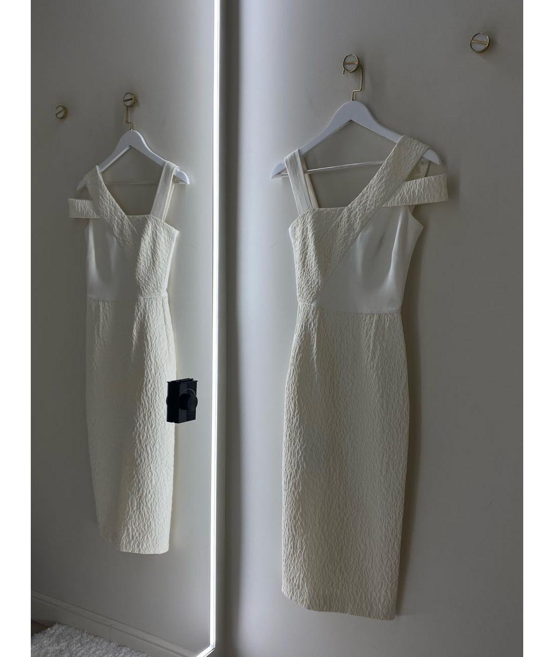 ROLAND MOURET Белое полиамидовое вечернее платье, фото 7