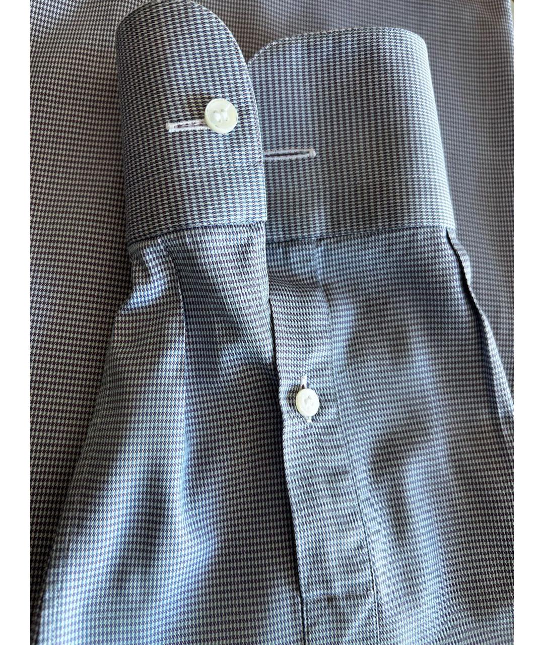 BRIONI Голубая хлопковая классическая рубашка, фото 4