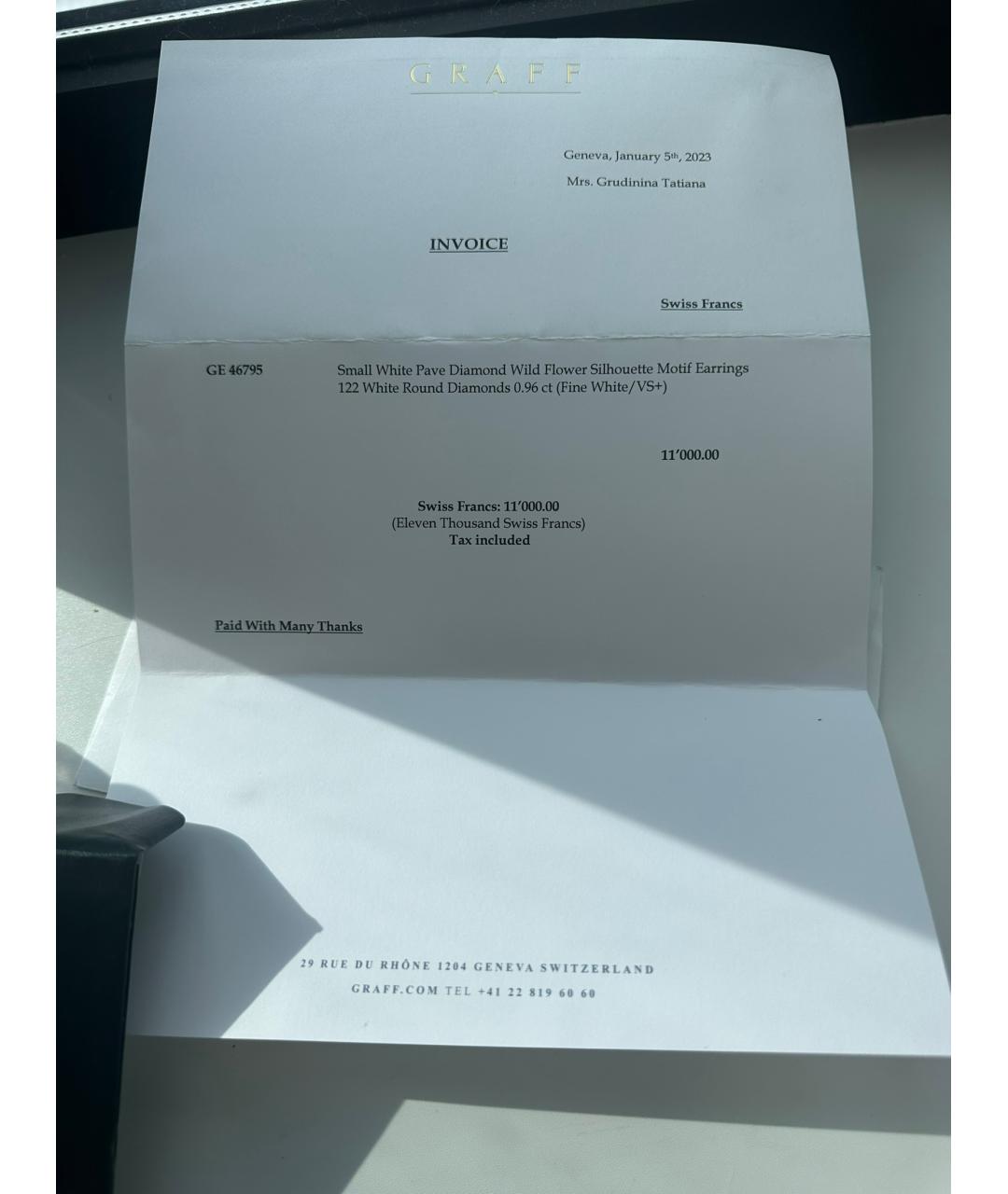 GRAFF Белые серьги из белого золота, фото 5