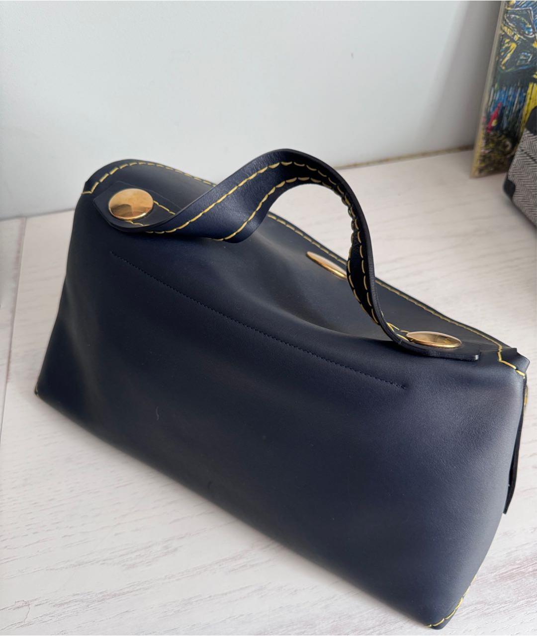 CELINE PRE-OWNED Темно-синяя кожаная сумка с короткими ручками, фото 5