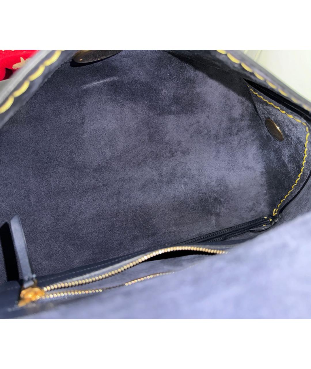 CELINE PRE-OWNED Темно-синяя кожаная сумка с короткими ручками, фото 7