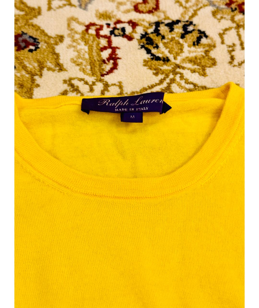 RALPH LAUREN Желтый кашемировый джемпер / свитер, фото 3