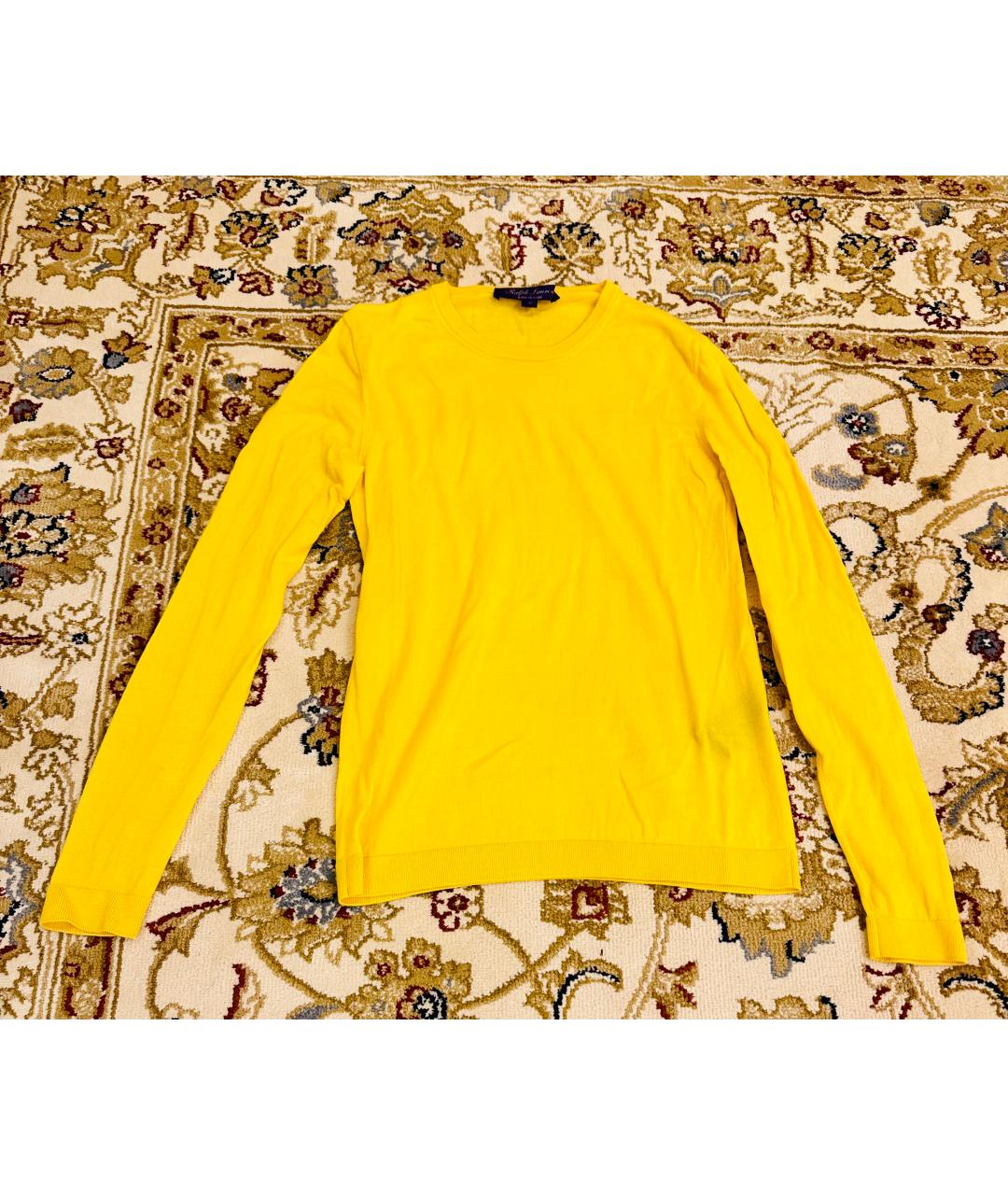 RALPH LAUREN Желтый кашемировый джемпер / свитер, фото 7