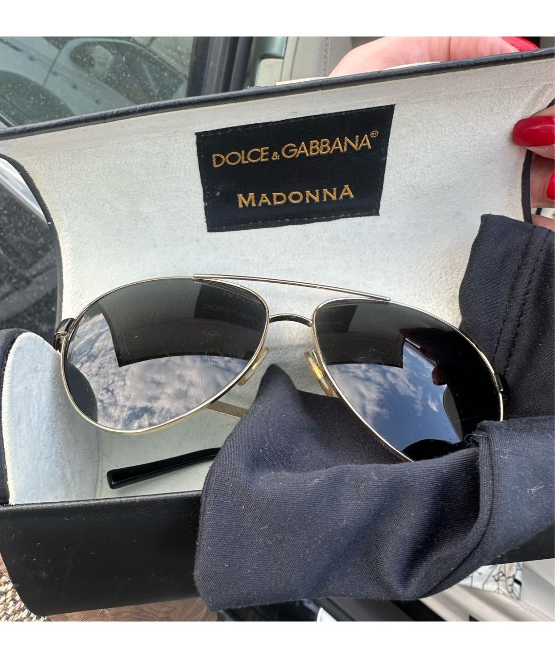 DOLCE&GABBANA Черные металлические солнцезащитные очки, фото 4