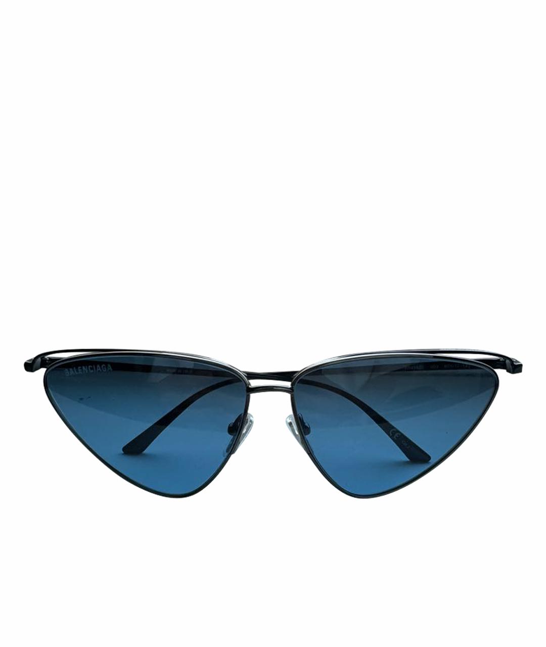 BALENCIAGA Голубые металлические солнцезащитные очки, фото 1