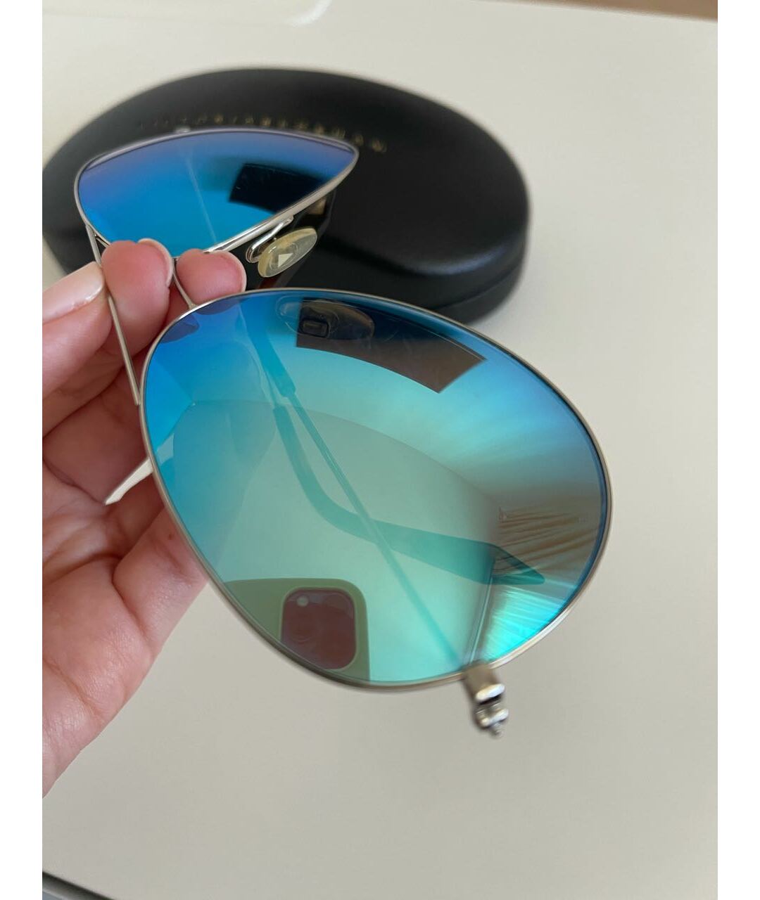 VICTORIA BECKHAM Голубые металлические солнцезащитные очки, фото 2