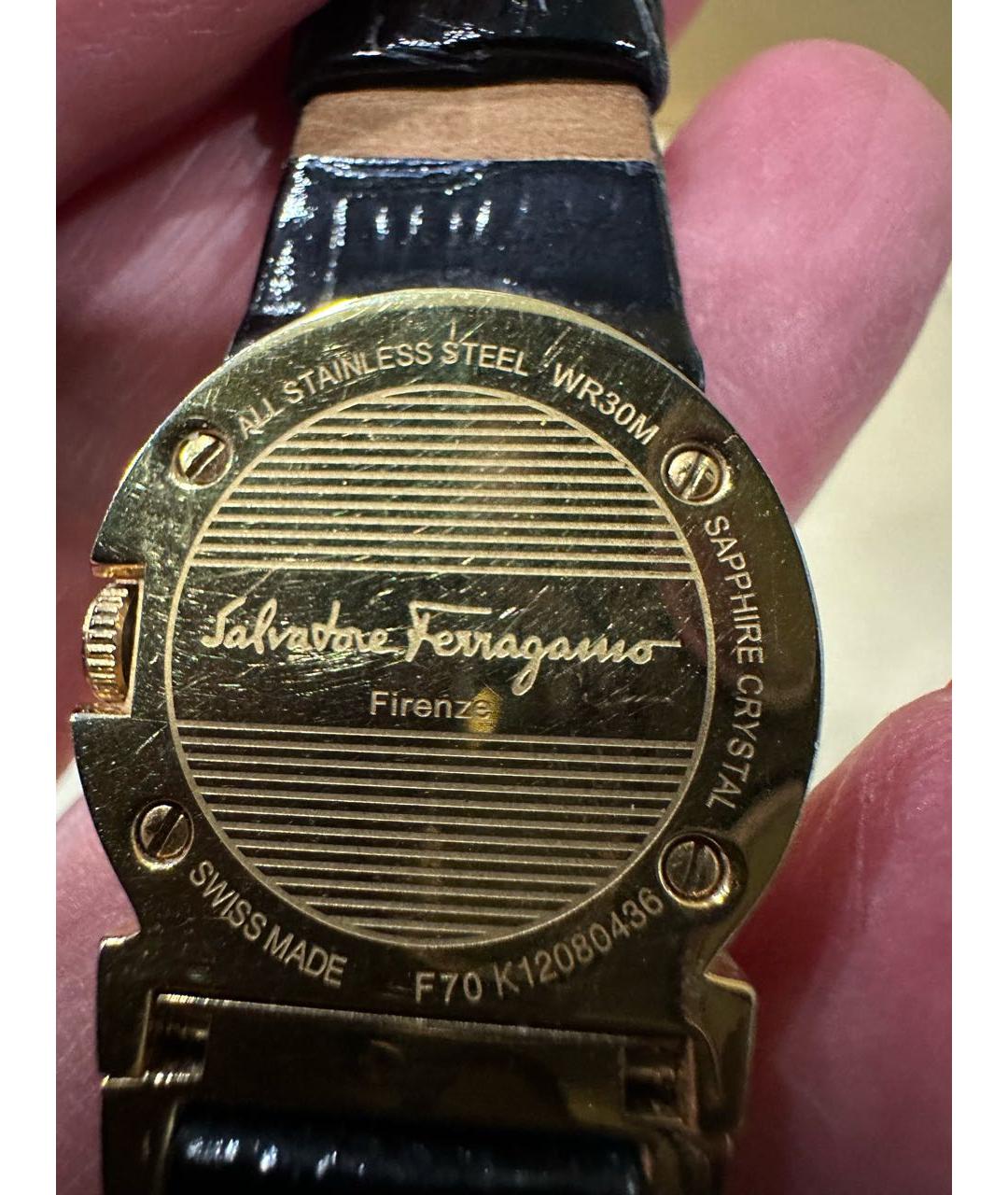 SALVATORE FERRAGAMO Золотые стальные часы, фото 5