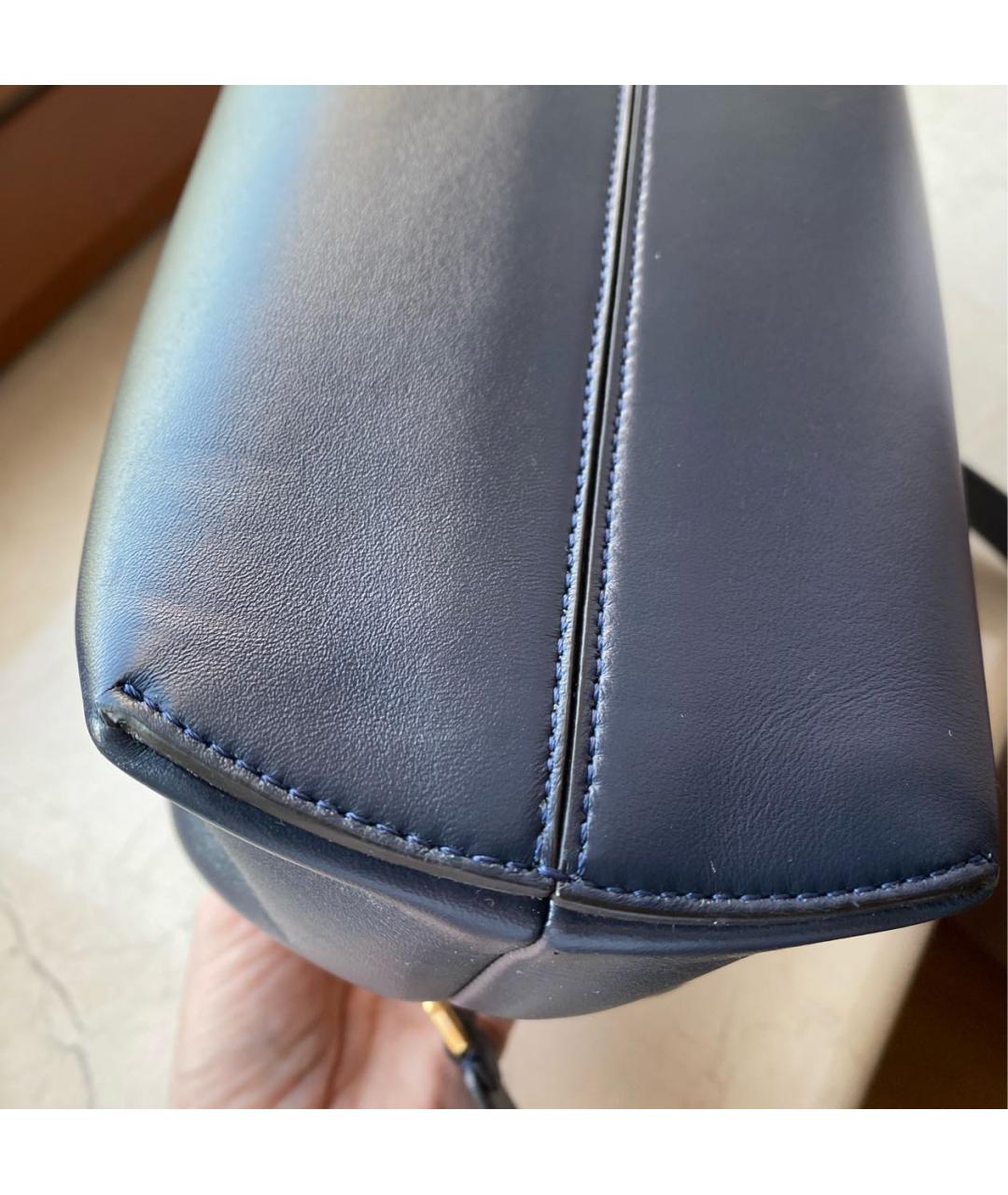 FENDI Темно-синяя кожаная сумка через плечо, фото 7