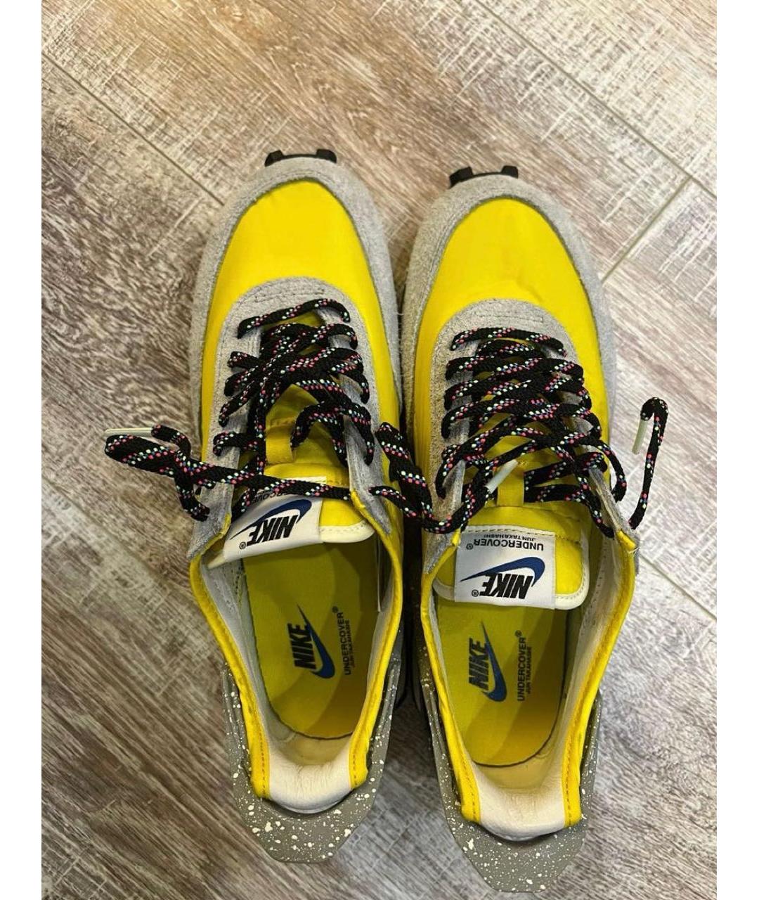 NIKE Желтые текстильные низкие кроссовки / кеды, фото 3
