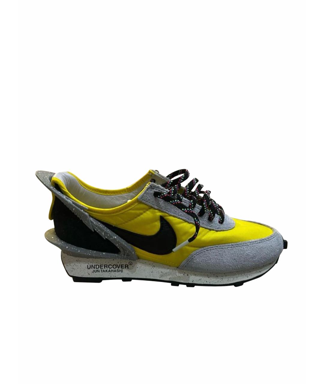 NIKE Желтые текстильные низкие кроссовки / кеды, фото 1